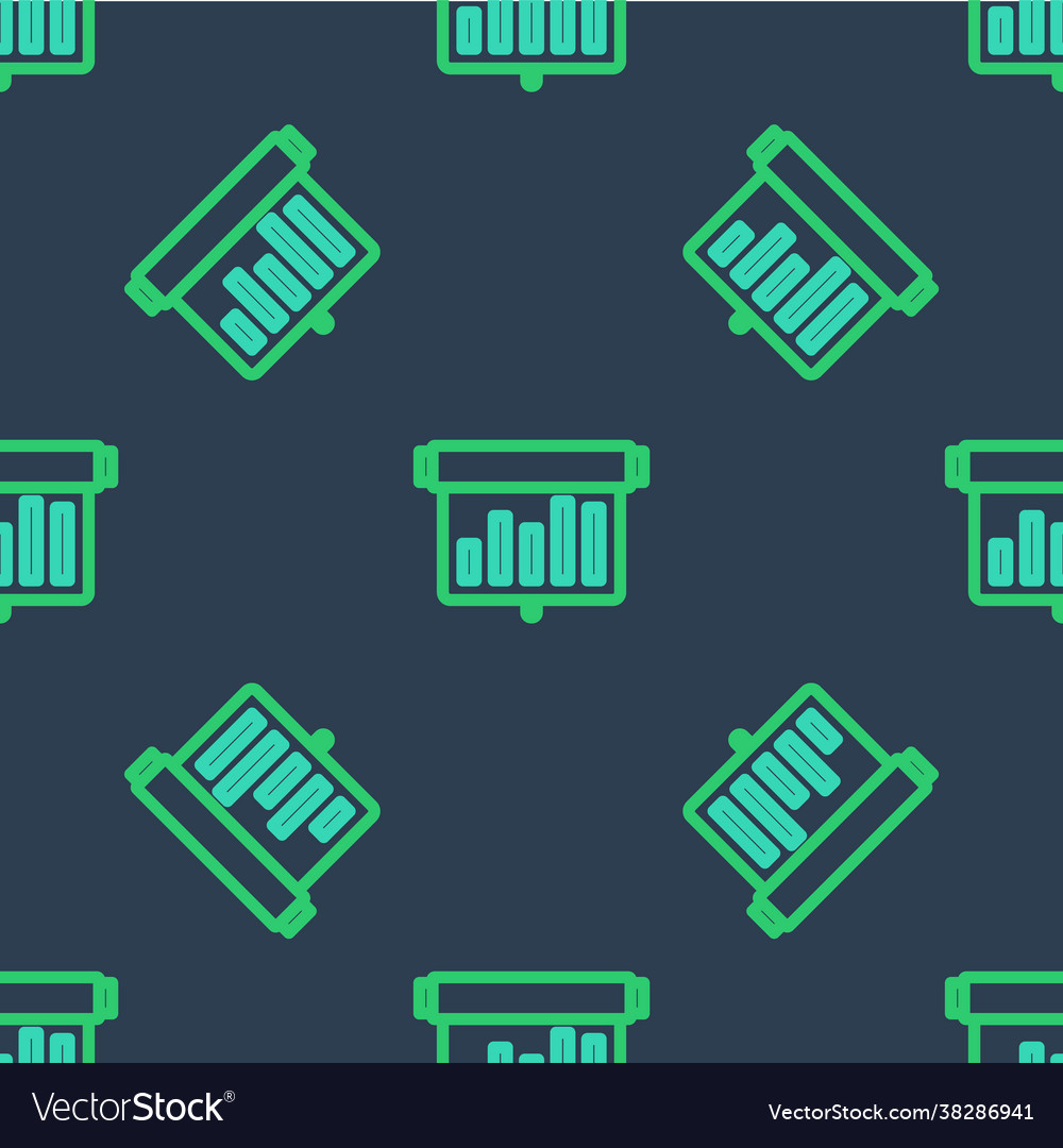 Line board with graph chart icon isolated seamless vector image Line board with graph chart icon isolated seamless