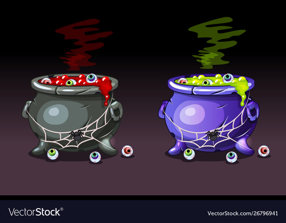 Magic potion with eyes happy halloween witches