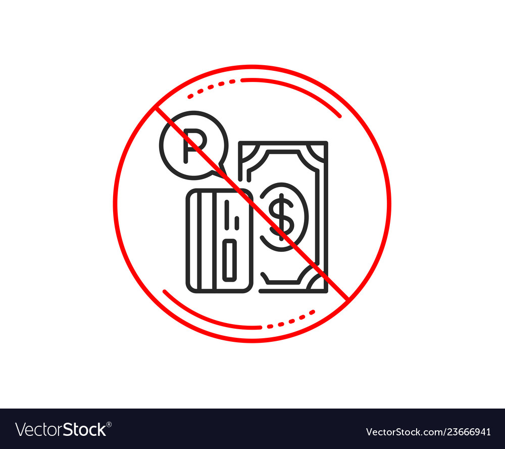 Parking payment line icon paid car park sign Vector Image