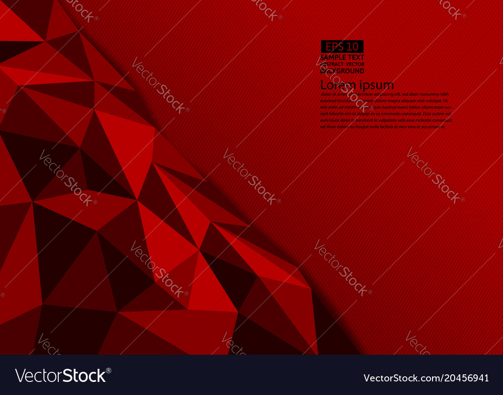 Red color polygon abstract background with copy