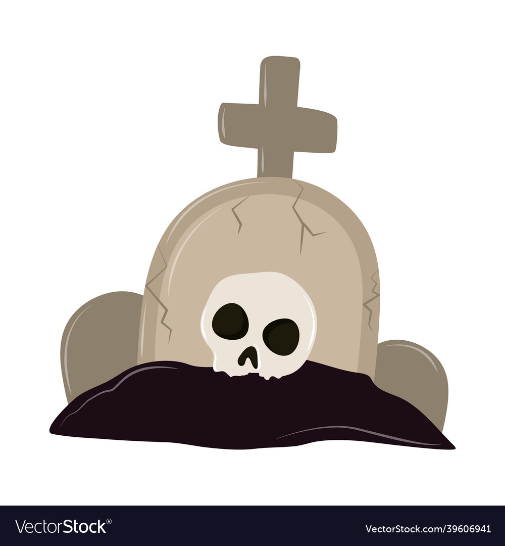 Scary skull tombstone