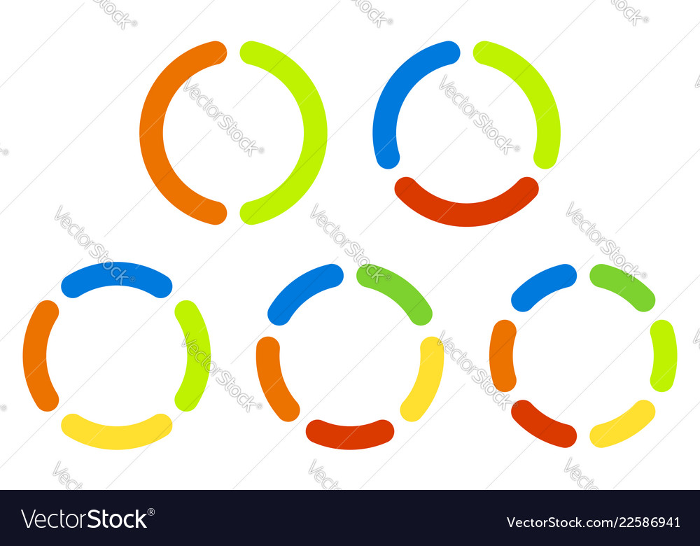 Set pie charts graphs in 23456 segments segmented vector image Set pie charts graphs in 23456 segments segmented