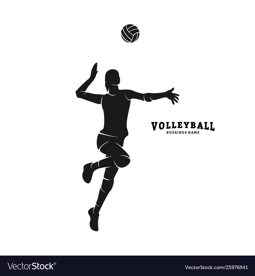 Volleyball player silhouette volleyball player Vector Image