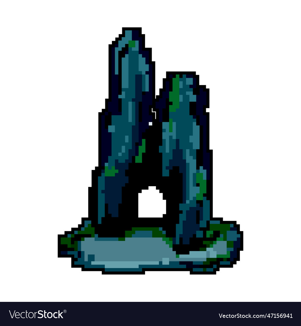 Water aquarium stone game pixel art