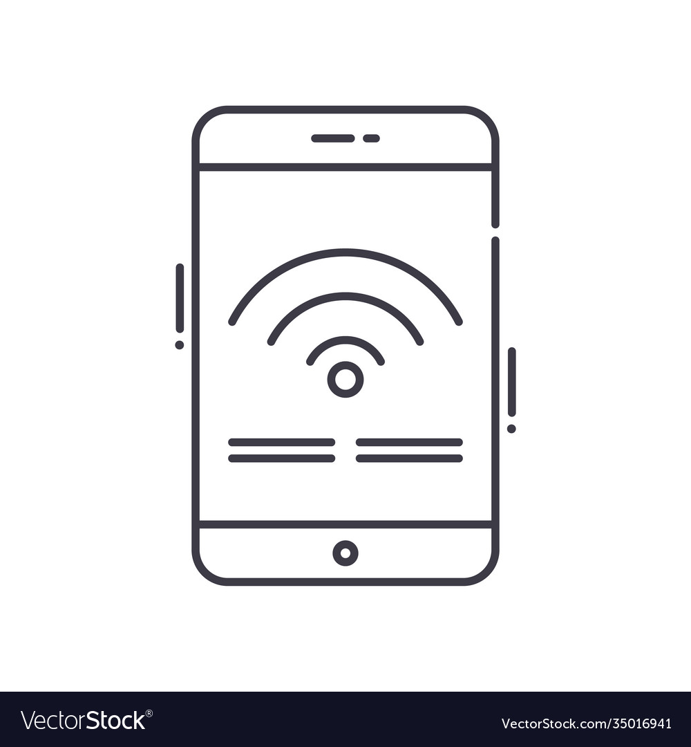Wifi access icon linear isolated vector image Wifi access icon linear isolated
