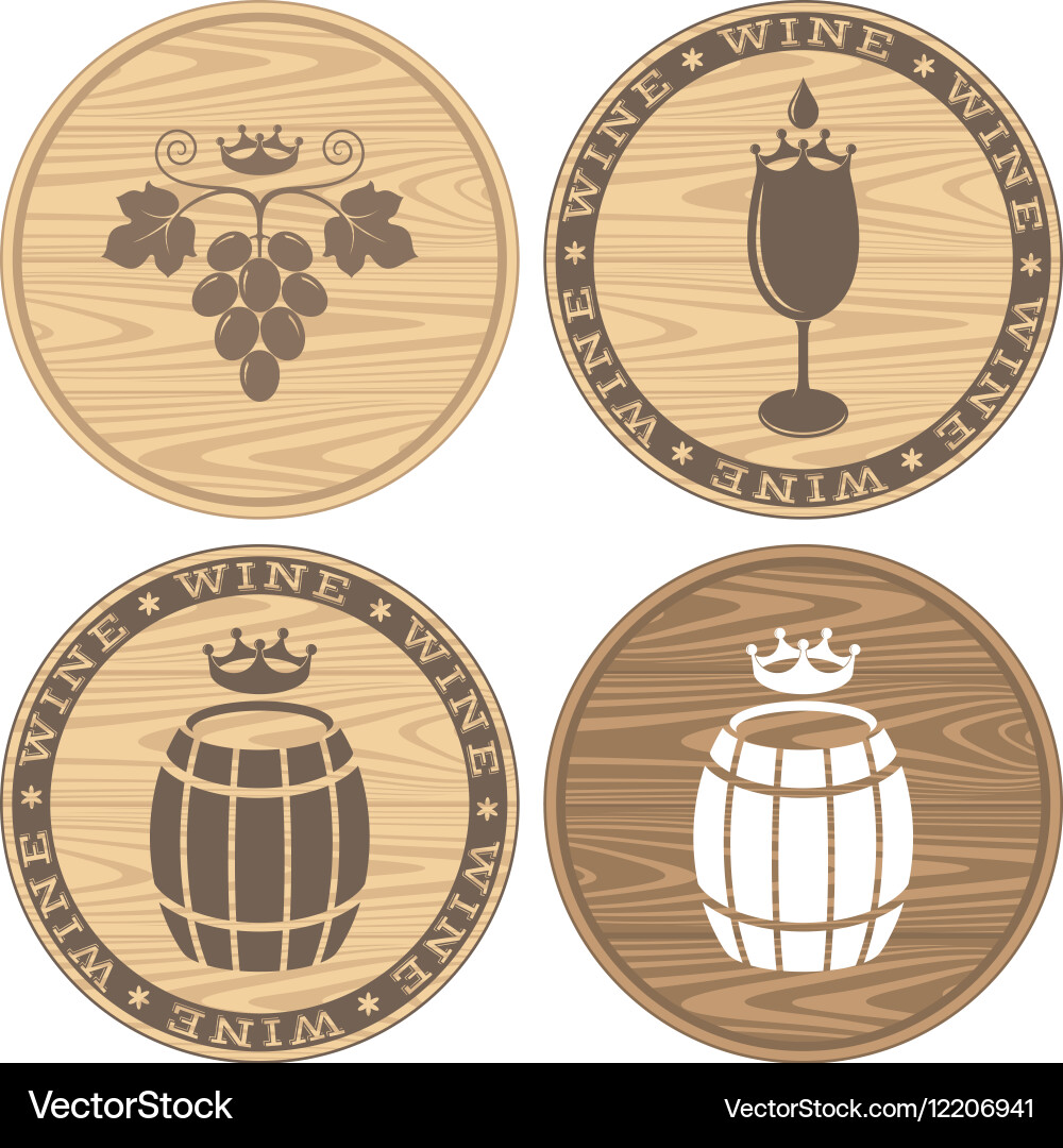 Wood barrels with wine Logo Royalty Free Vector Image
