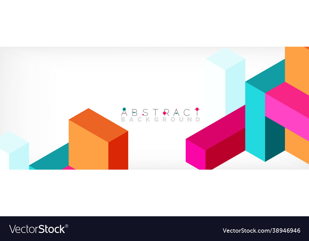 Abstract background 3d cubes cubic elements Vector Image Abstract background 3d cubes cubic elements
