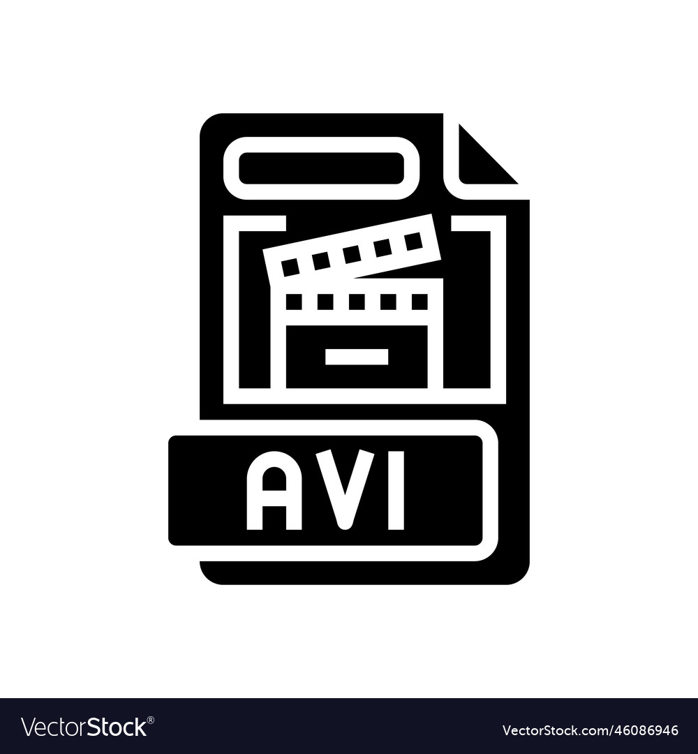 Avi file format document glyph icon
