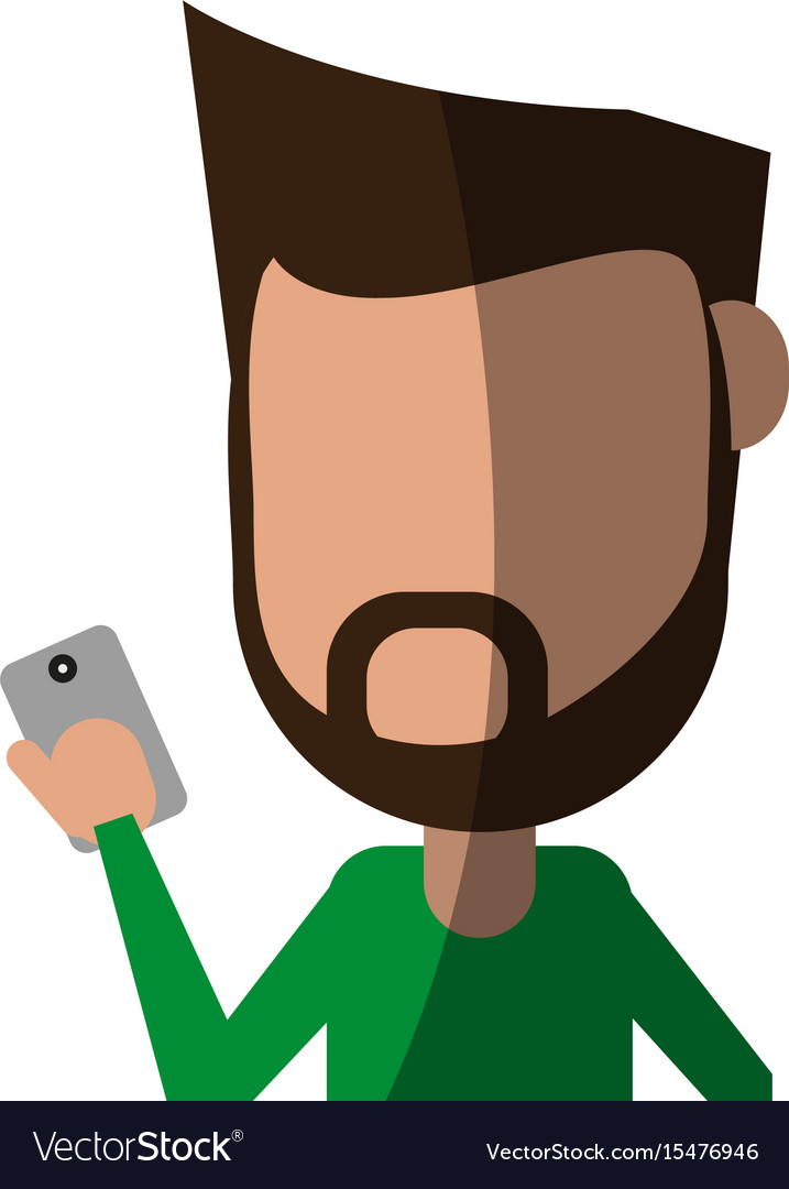 Faceless person using smartphone icon image