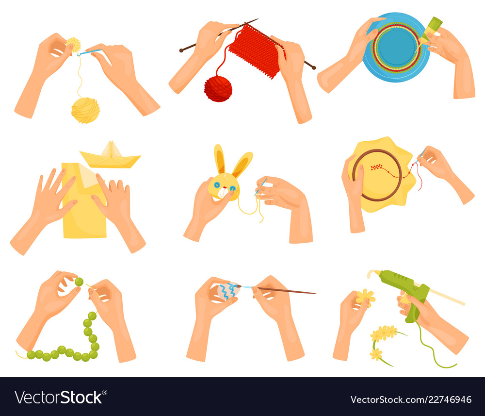 Flat set of icons showing different hobbies vector image Flat set of icons showing different hobbies