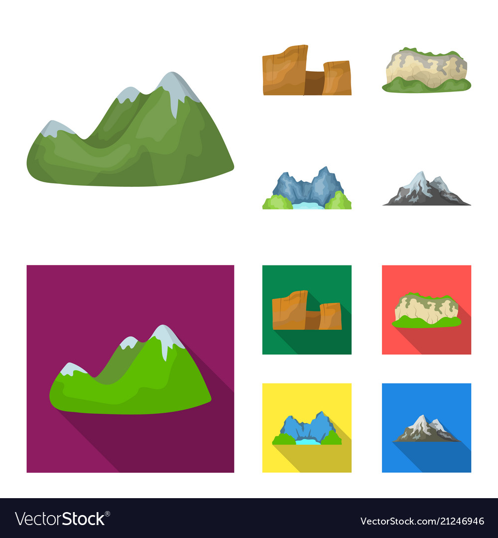 Green mountains with snow tops a canyon rocks vector image Green mountains with snow tops a canyon rocks