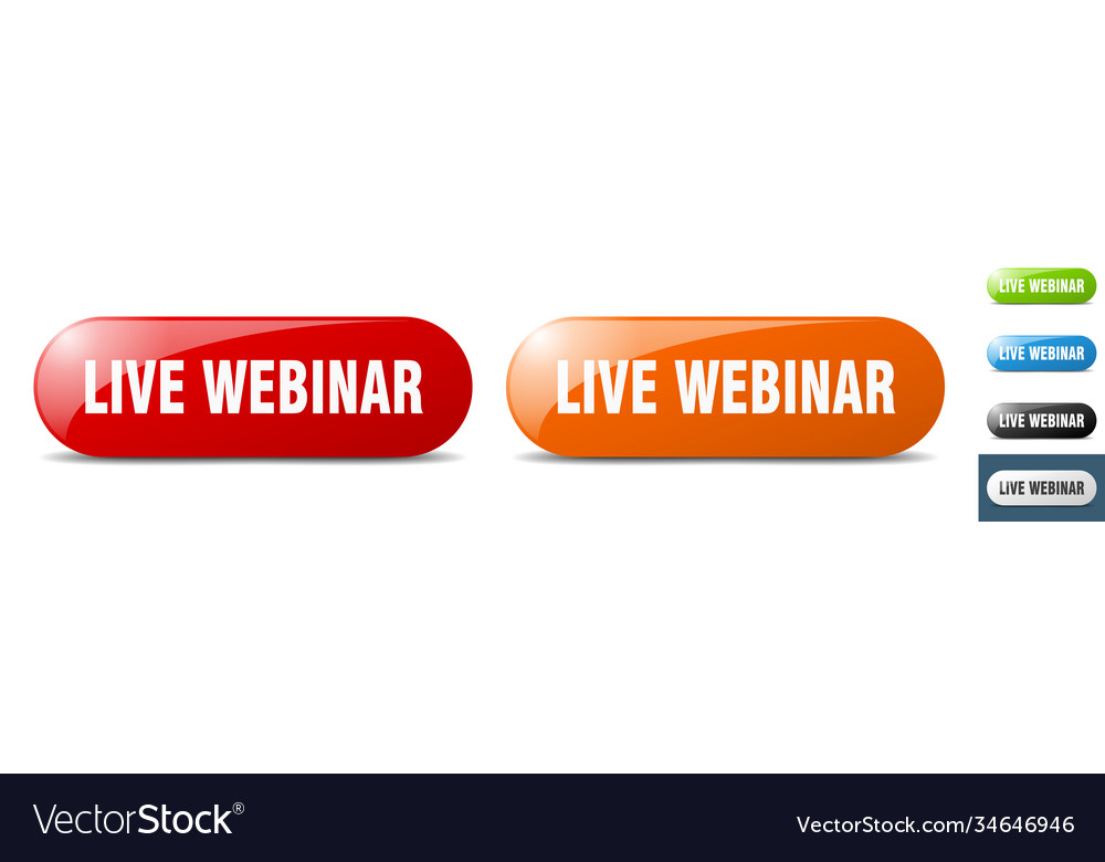 Live webinar button key sign push set