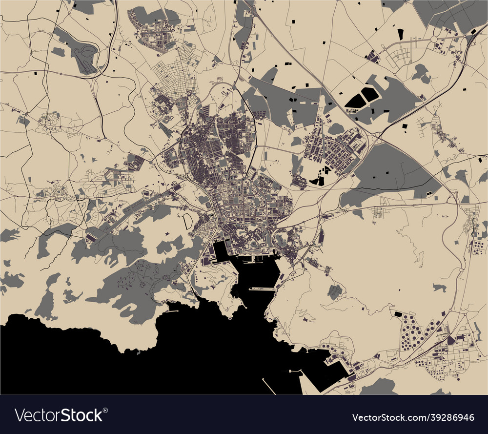 Map of the city of cartagena spain Royalty Free Vector Image