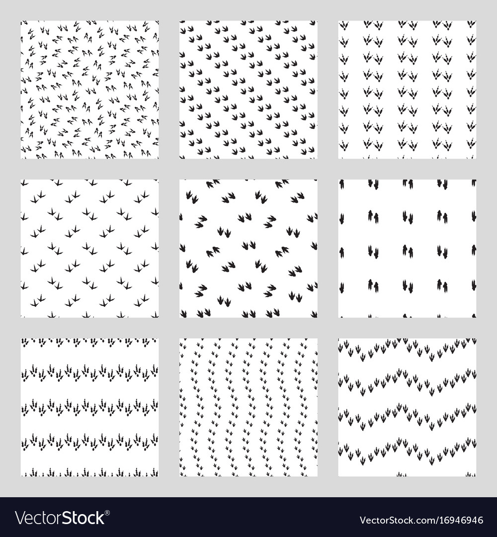 Minimal seamless patterns with dinosaur foots