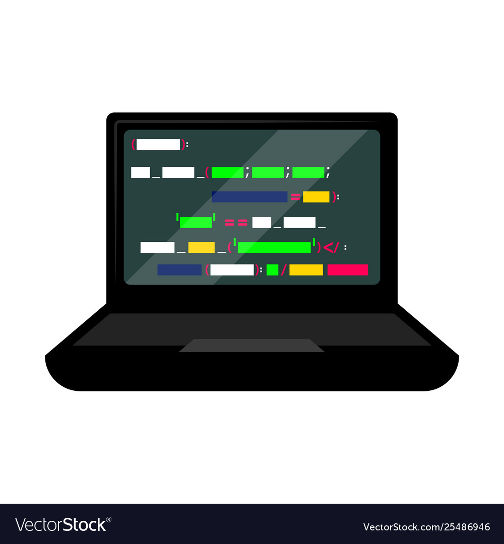 Programming code on a laptop screen