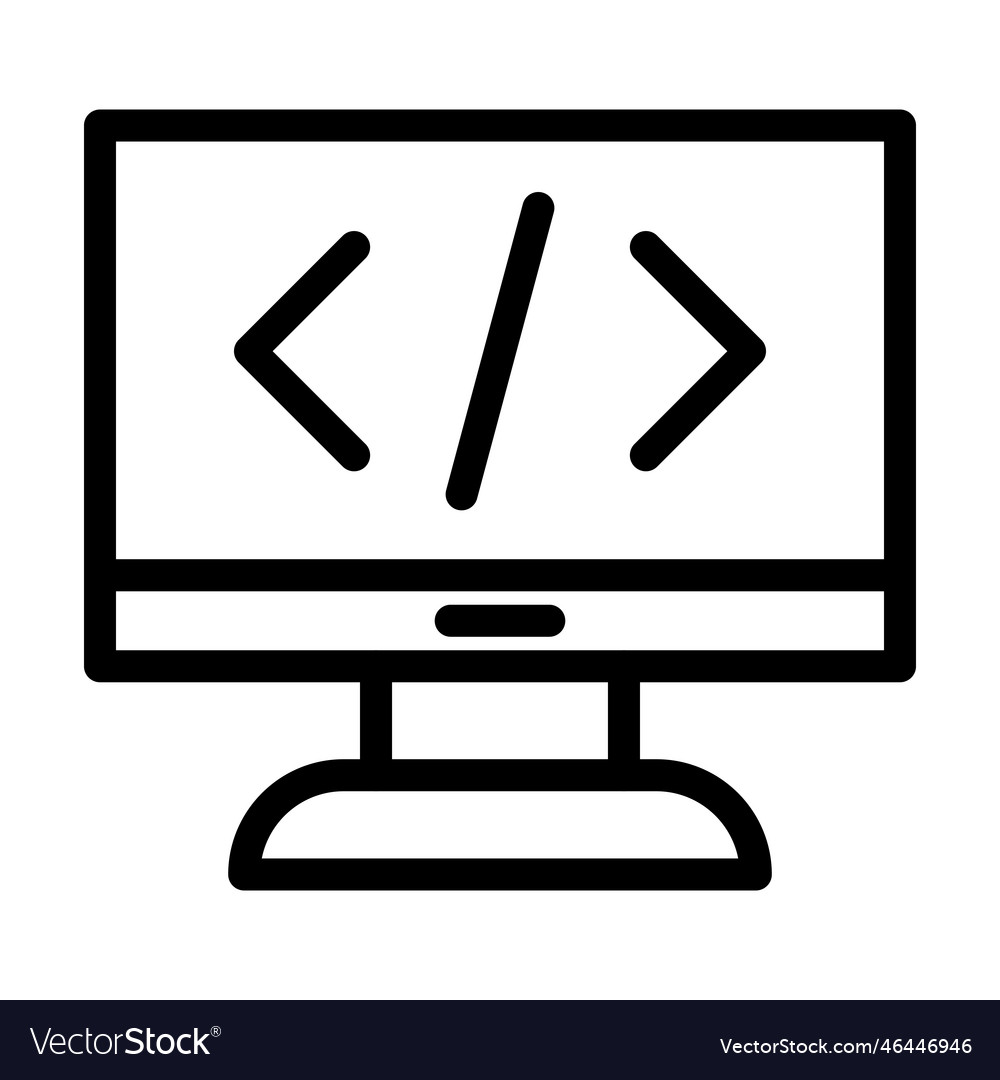 Programming language thick line icon for personal