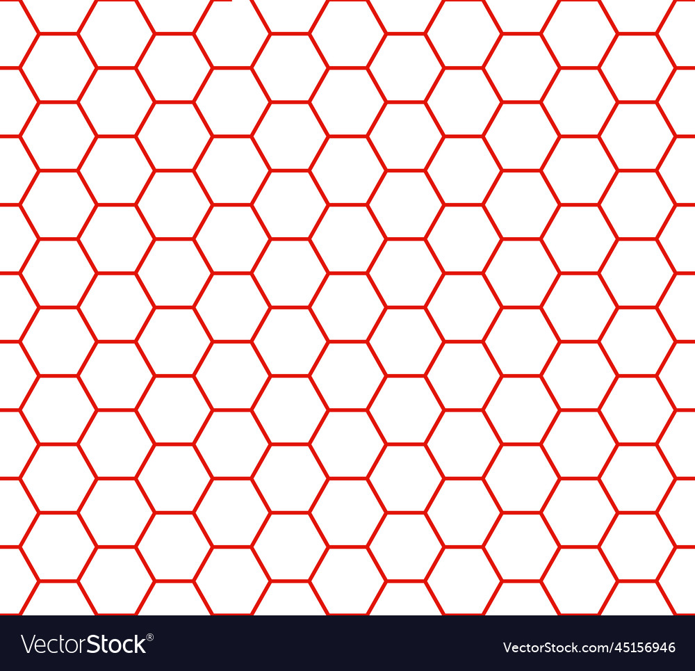 Red and white seamless honeycomb pattern