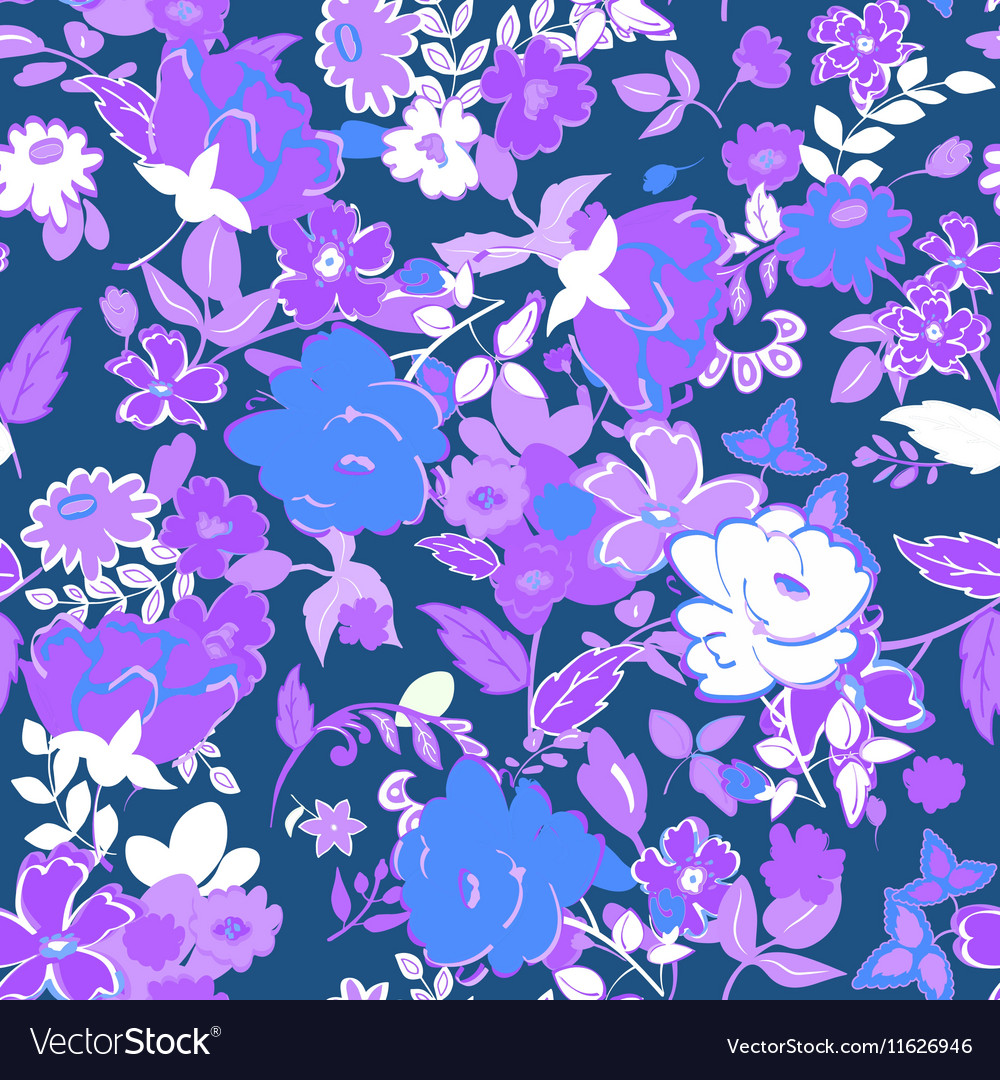 Seamless floral background lilac and white Vector Image