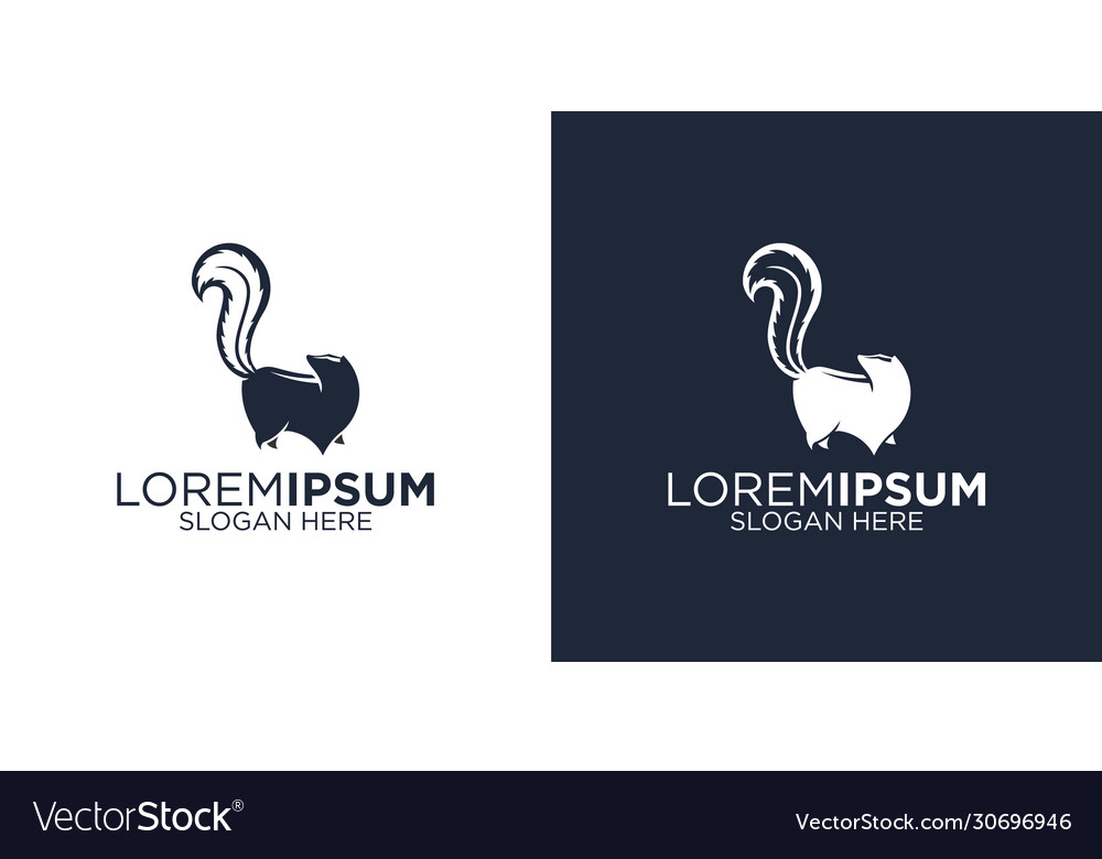 Skunk silhouette logo design templates Royalty Free Vector