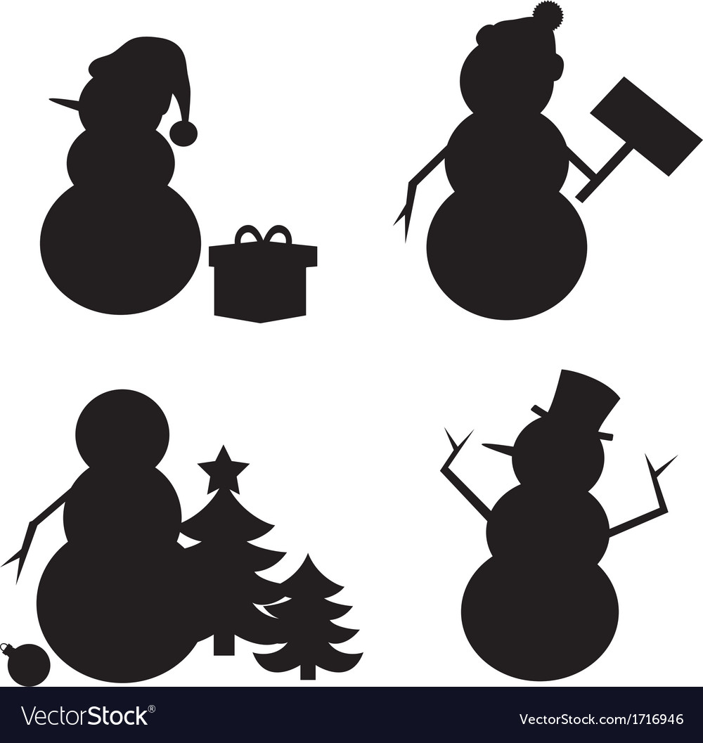 snowman silhouette clip art