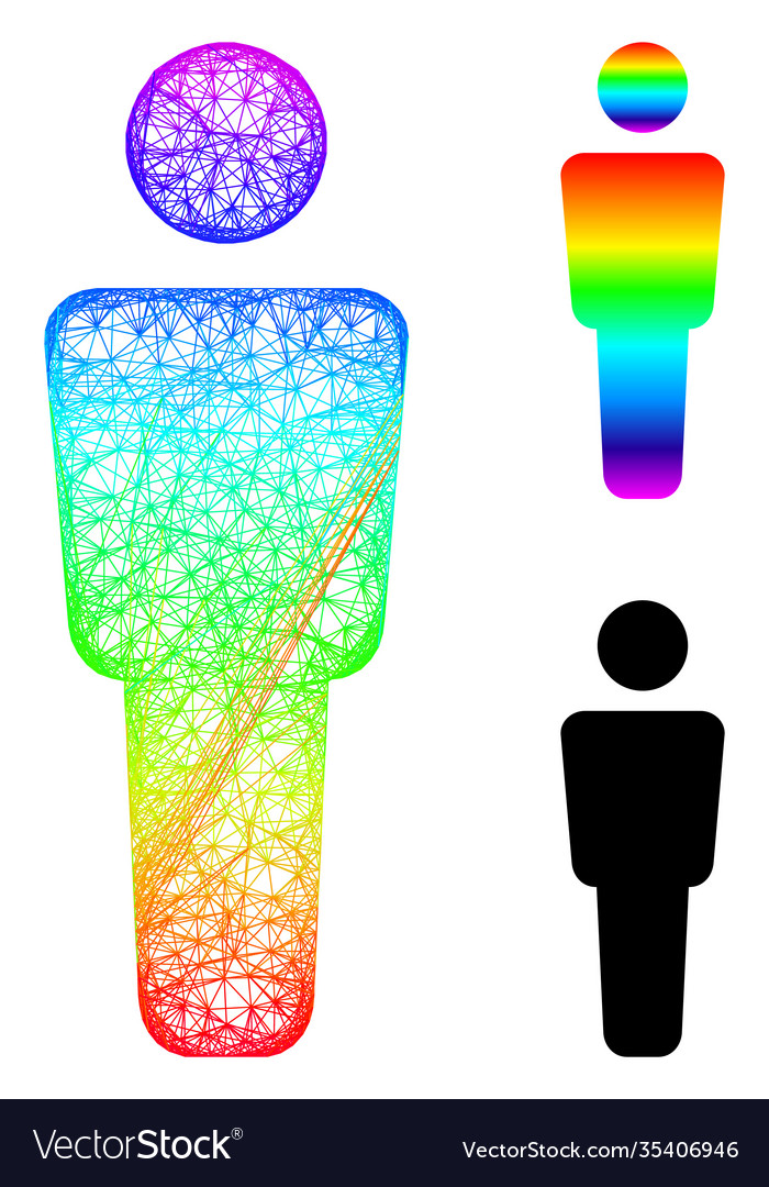 Spectrum linear gradient man alone icon vector image Spectrum linear gradient man alone icon