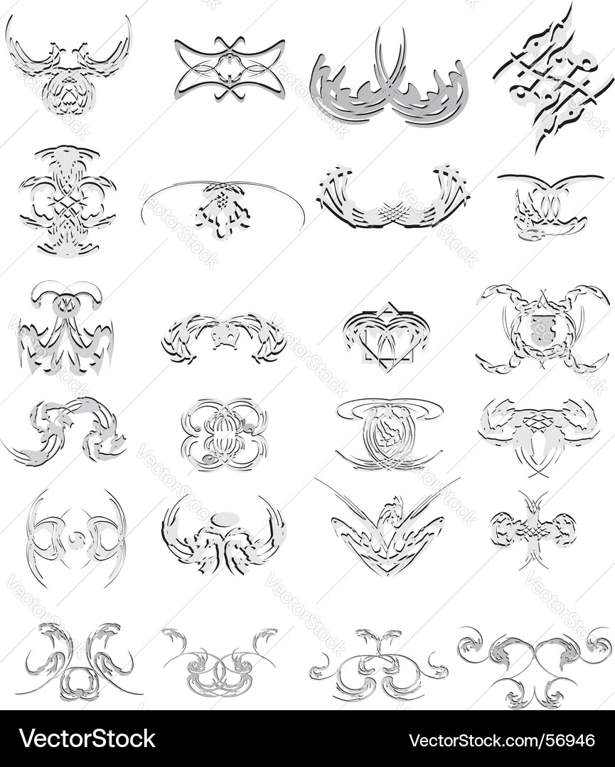 Tattoo elements Royalty Free Vector Image - VectorStock