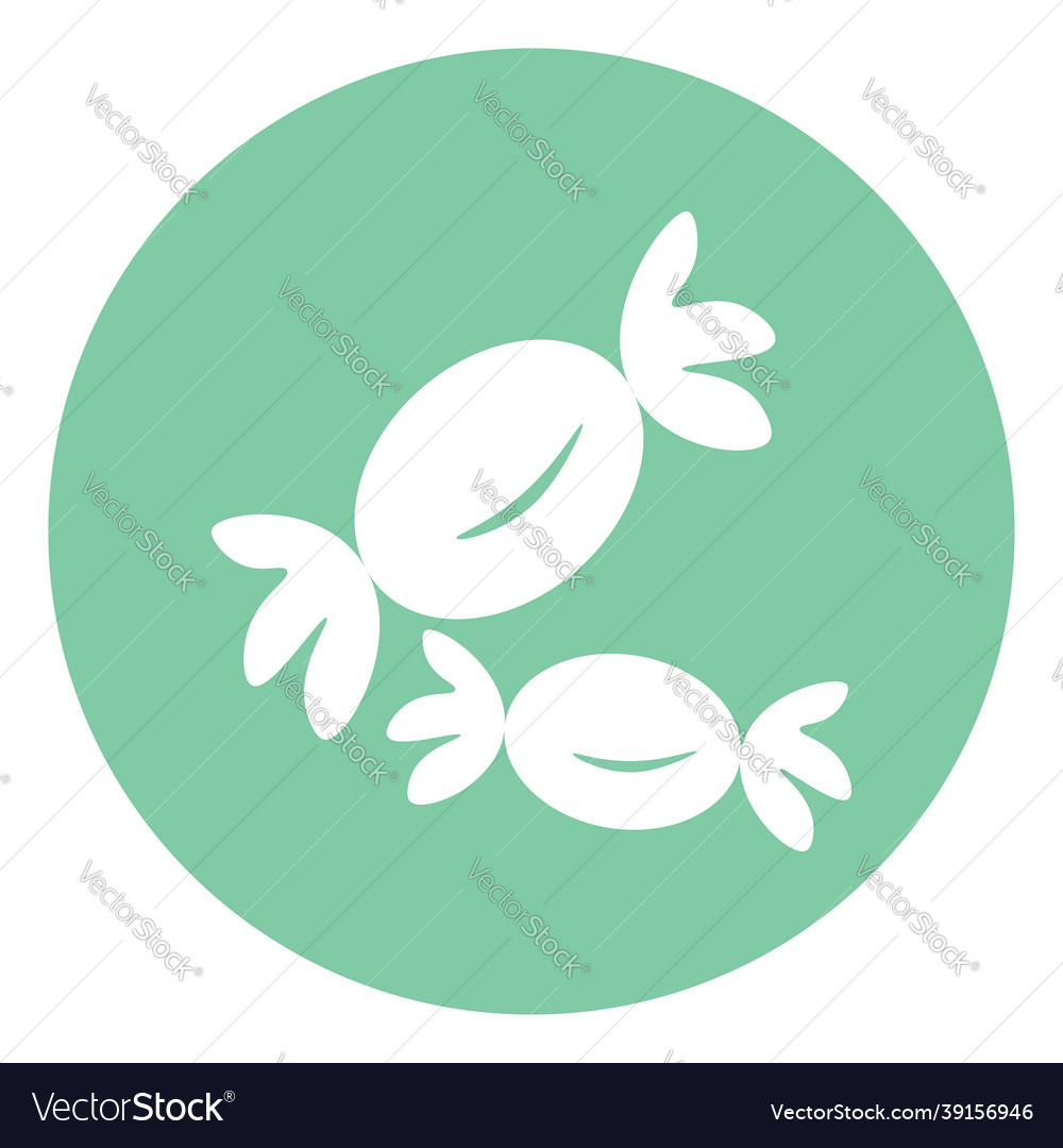 Two candiees in a wrapper icon on white