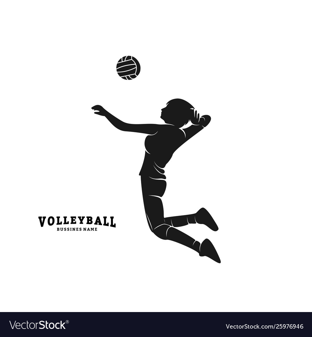 Volleyball player silhouette volleyball player Vector Image