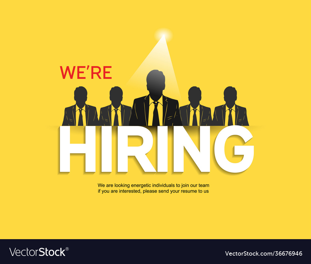 We are hiring design concept with chosen Vector Image