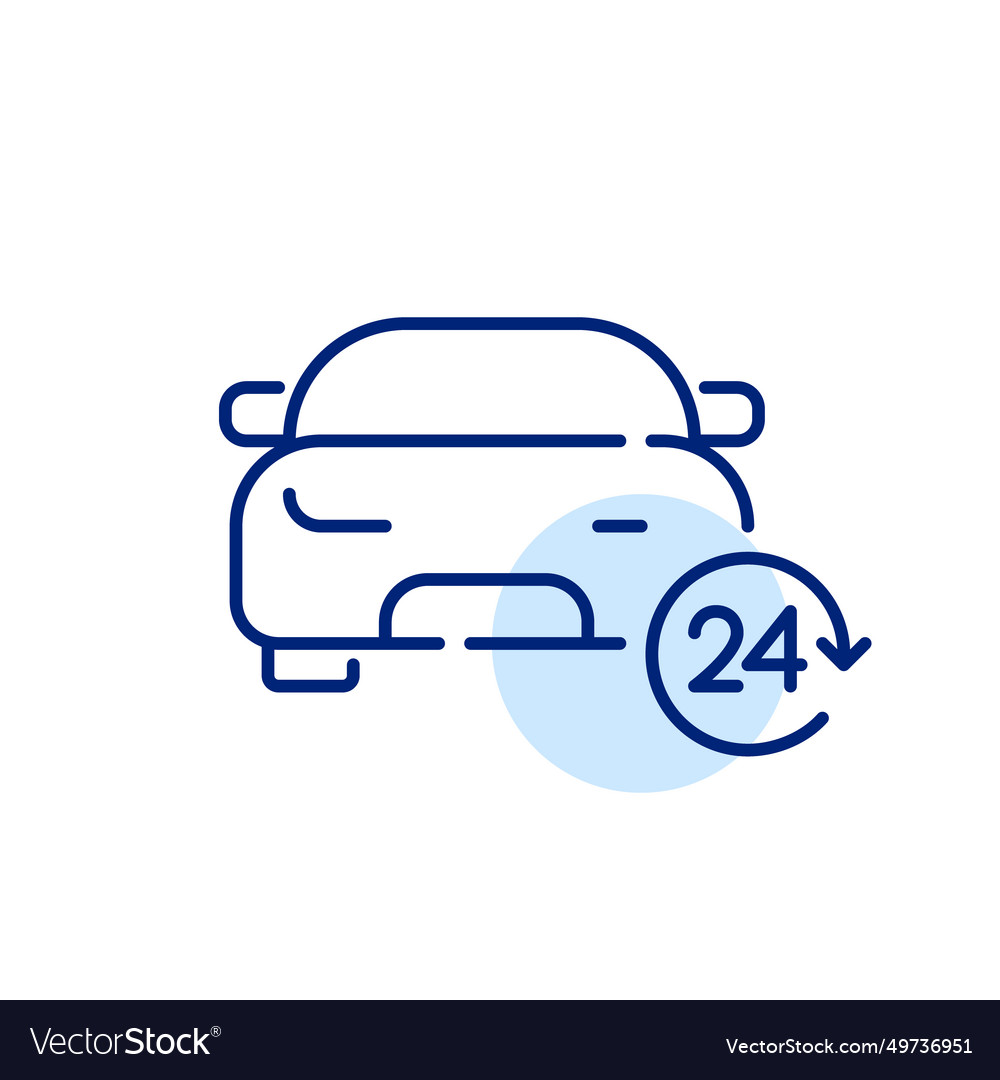 24 hour car rental service hourly car sharing Vector Image