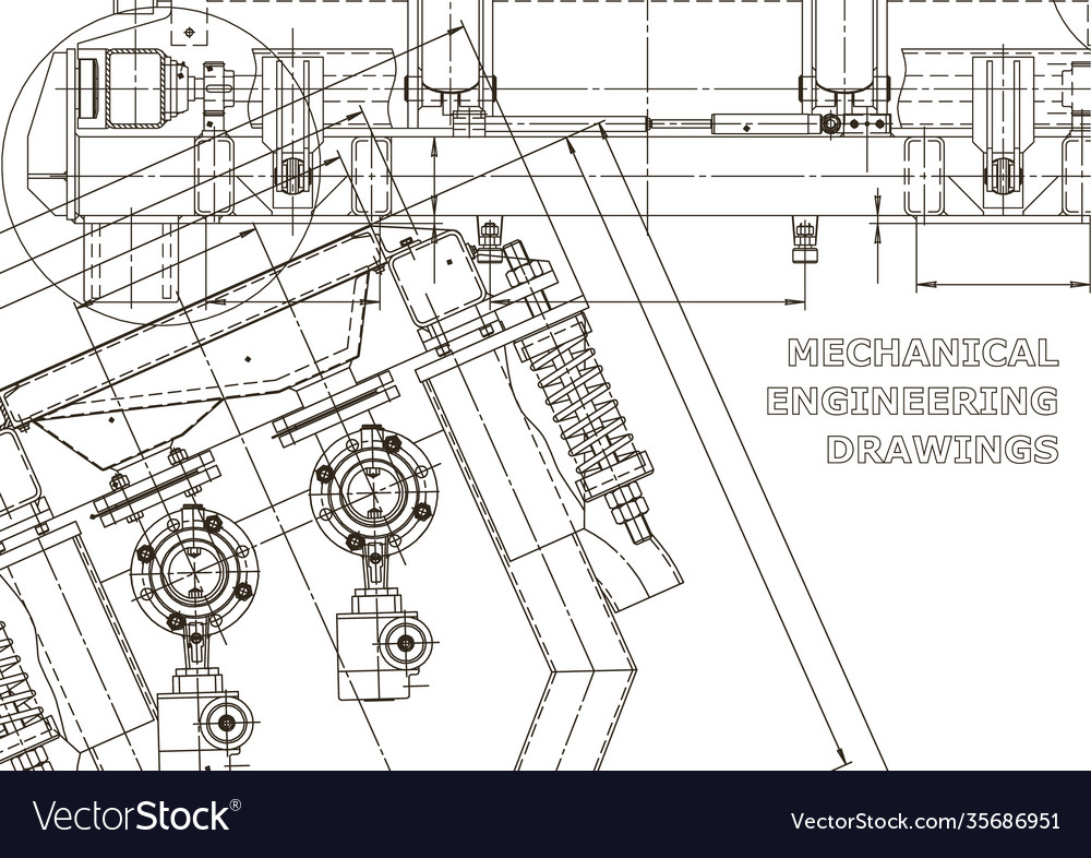 Computer aided design systems blueprint scheme Vector Image