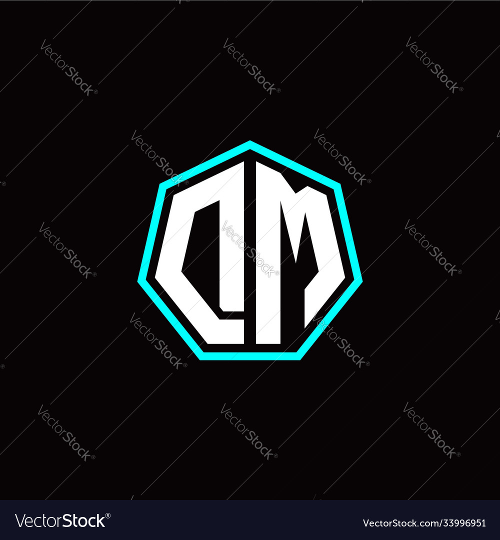 D m initials modern polygon logo template