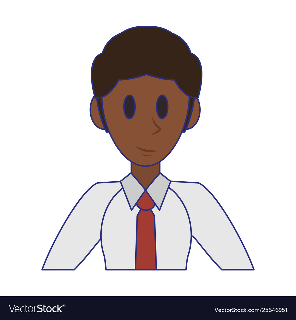 Executive businessman character cartoon blue lines