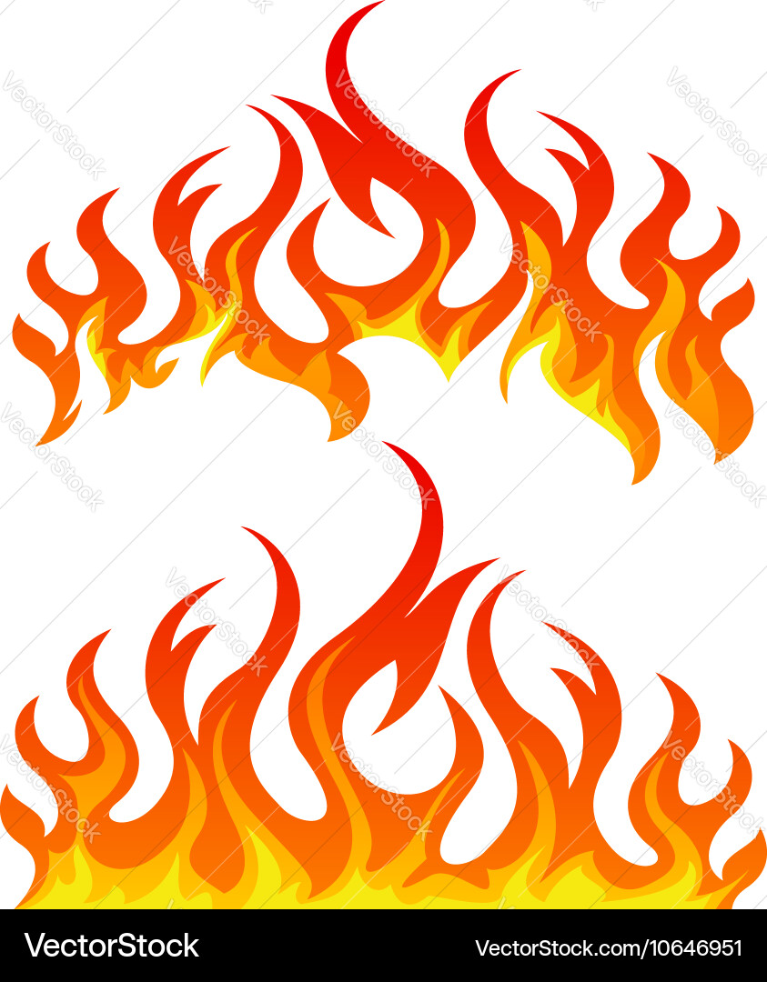Fire flames set Royalty Free Vector Image - VectorStock