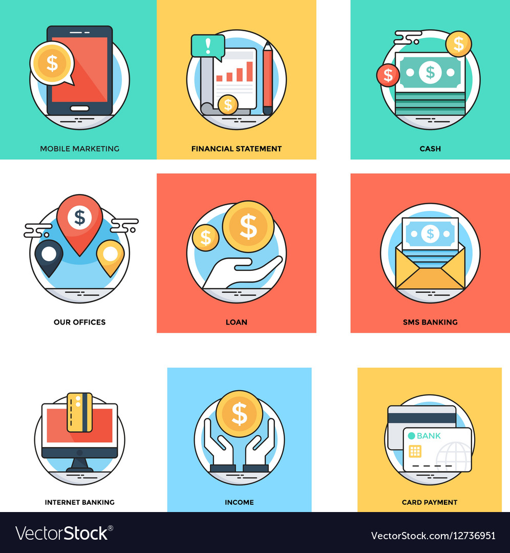 Flat color line design concepts icons 16
