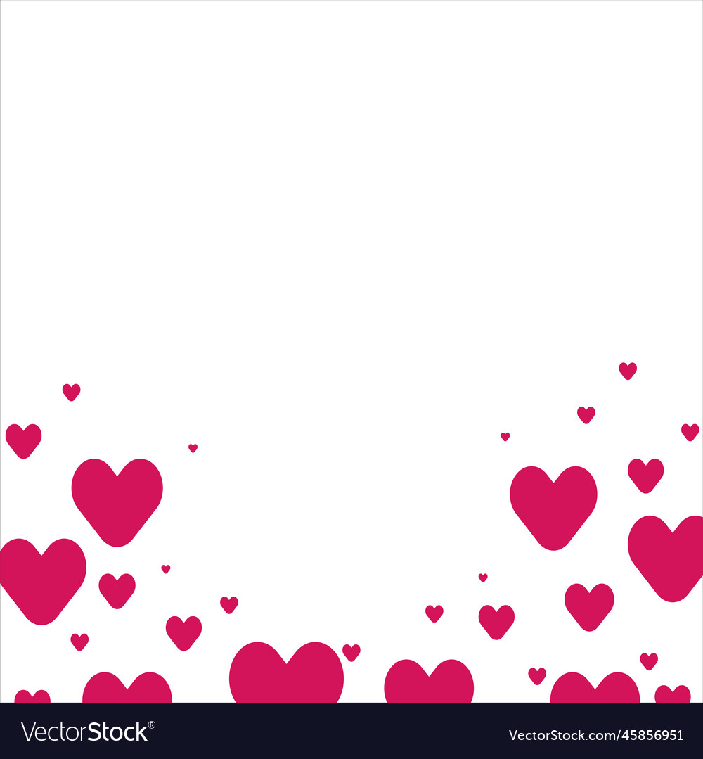 Heart valentine footer Royalty Free Vector Image