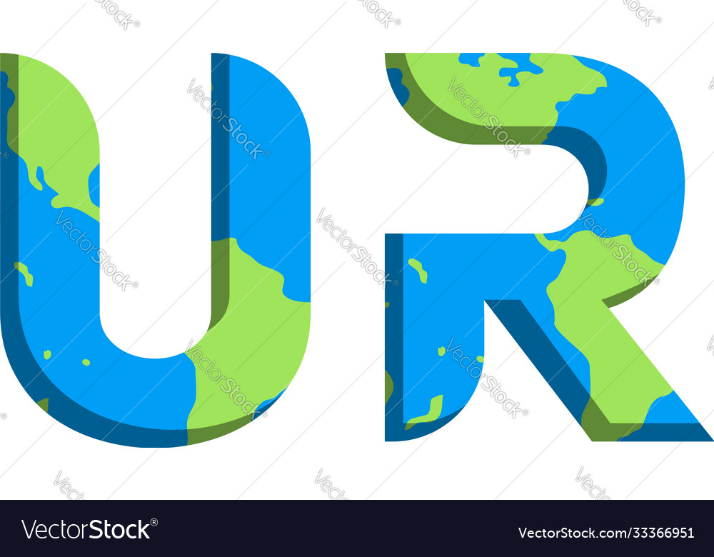 Initial ur logo design with world map style