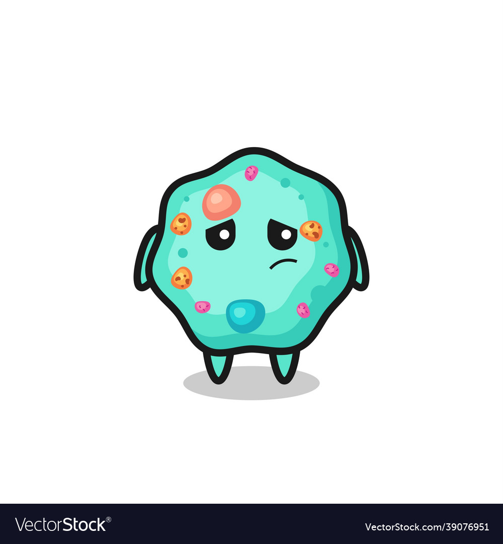 Lazy gesture of amoeba cartoon character vector image Lazy gesture of amoeba cartoon character