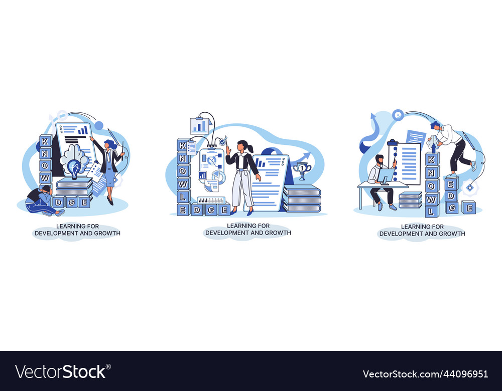 Learning for development and growth self-learning vector image Learning for development and growth self-learning