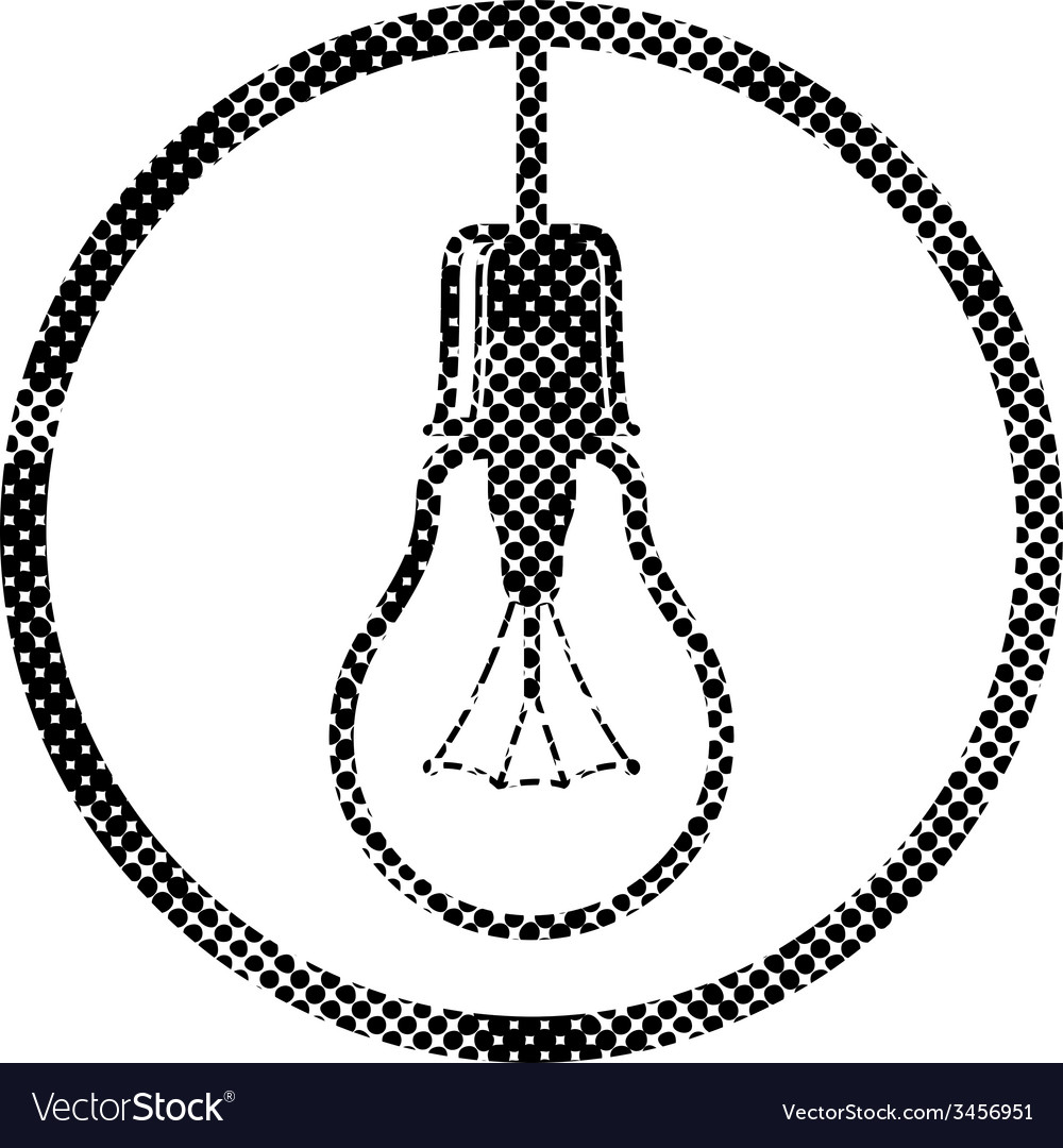 Light bulb icon with pixel print halftone dots