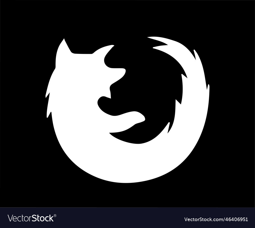 Mozilla firefox brand browser logo symbol white vector image Mozilla firefox brand browser logo symbol white