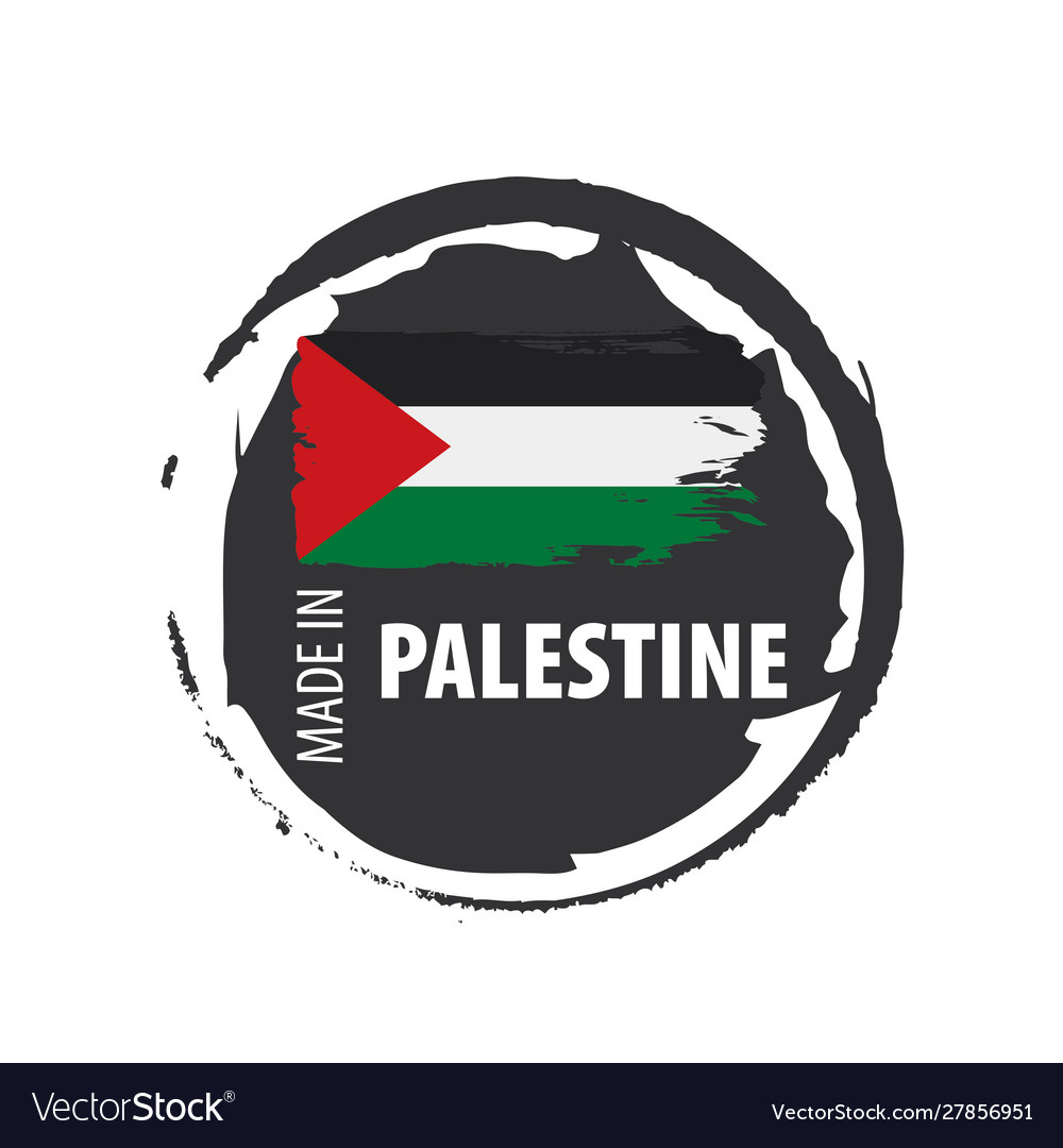 Palestine flag on a white Royalty Free Vector Image