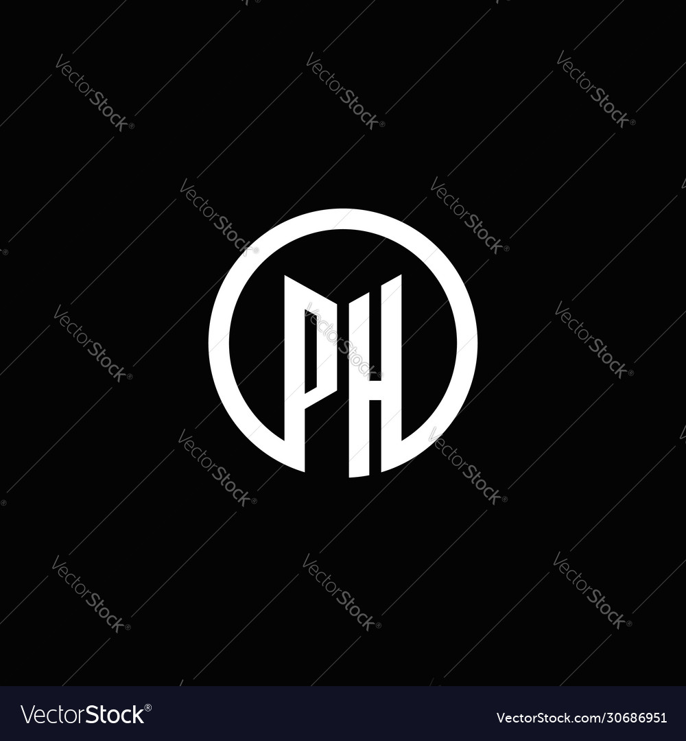 Ph Monogramm Logo isoliert mit einem rotierenden Kreis