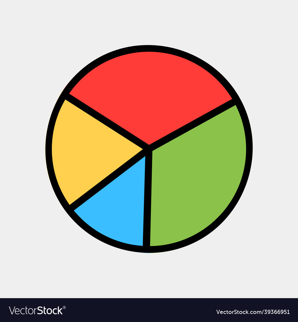 Pie chart icon in filled line style for any vector image Pie chart icon in filled line style for any