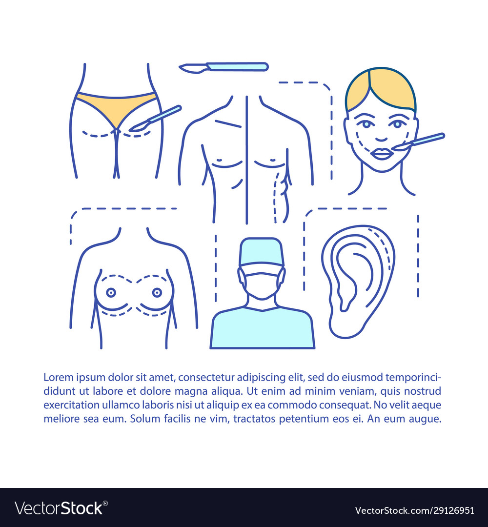 Plastic surgery operation article page template vector image Plastic surgery operation article page template