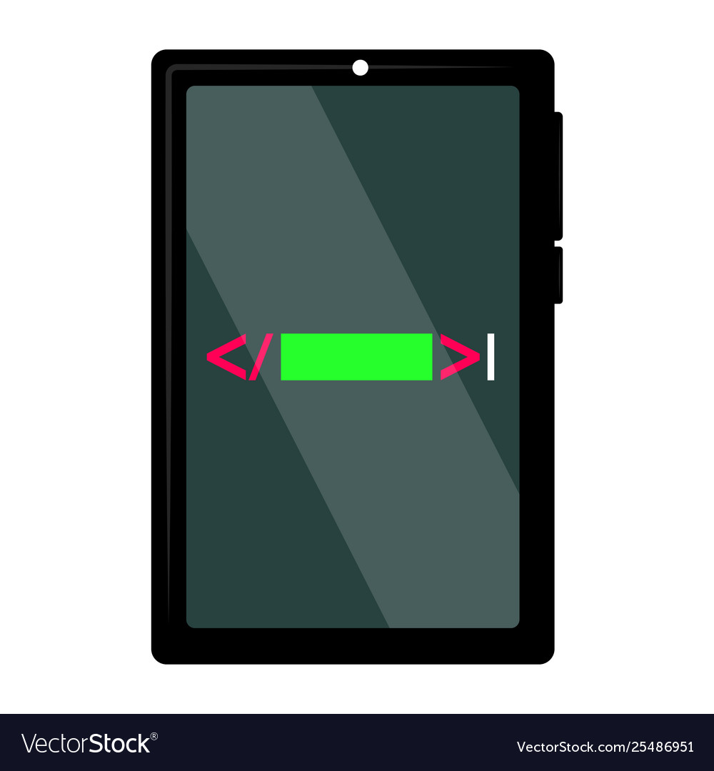 Programming code on a tablet screen