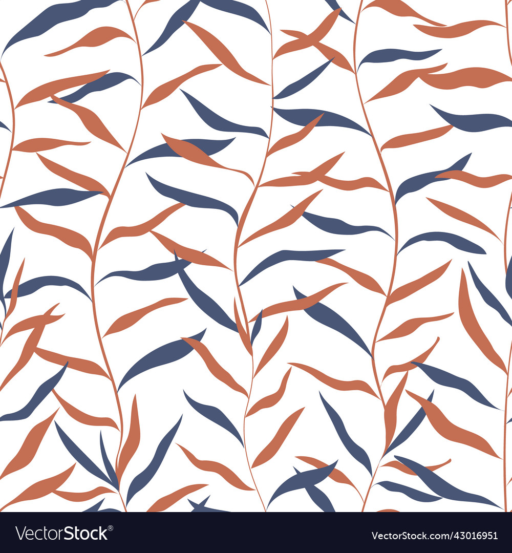 Seamless pattern with long curved branches
