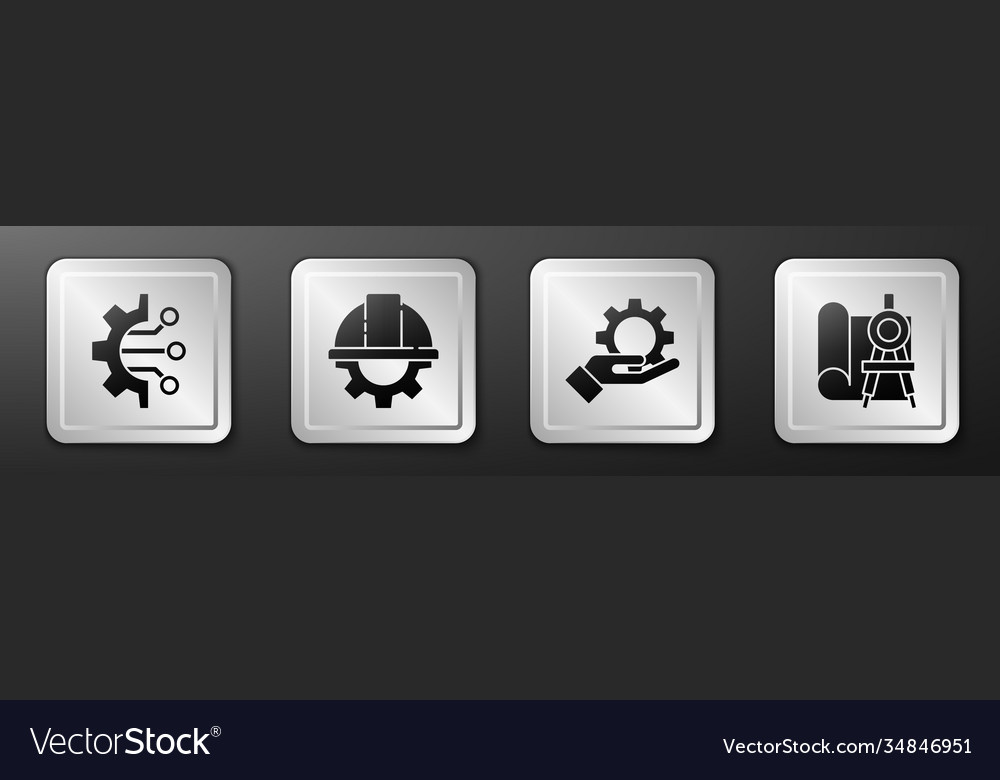 Set algorithm worker safety helmet and gear vector image Set algorithm worker safety helmet and gear