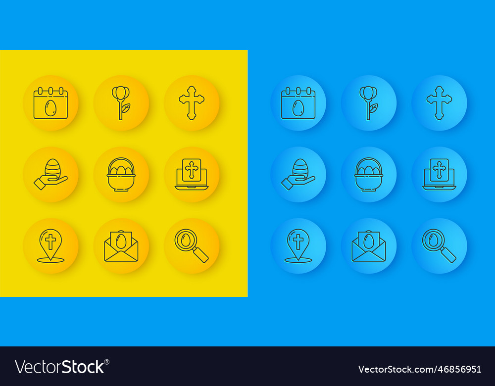 Set line map pointer with christian cross human vector image Set line map pointer with christian cross human