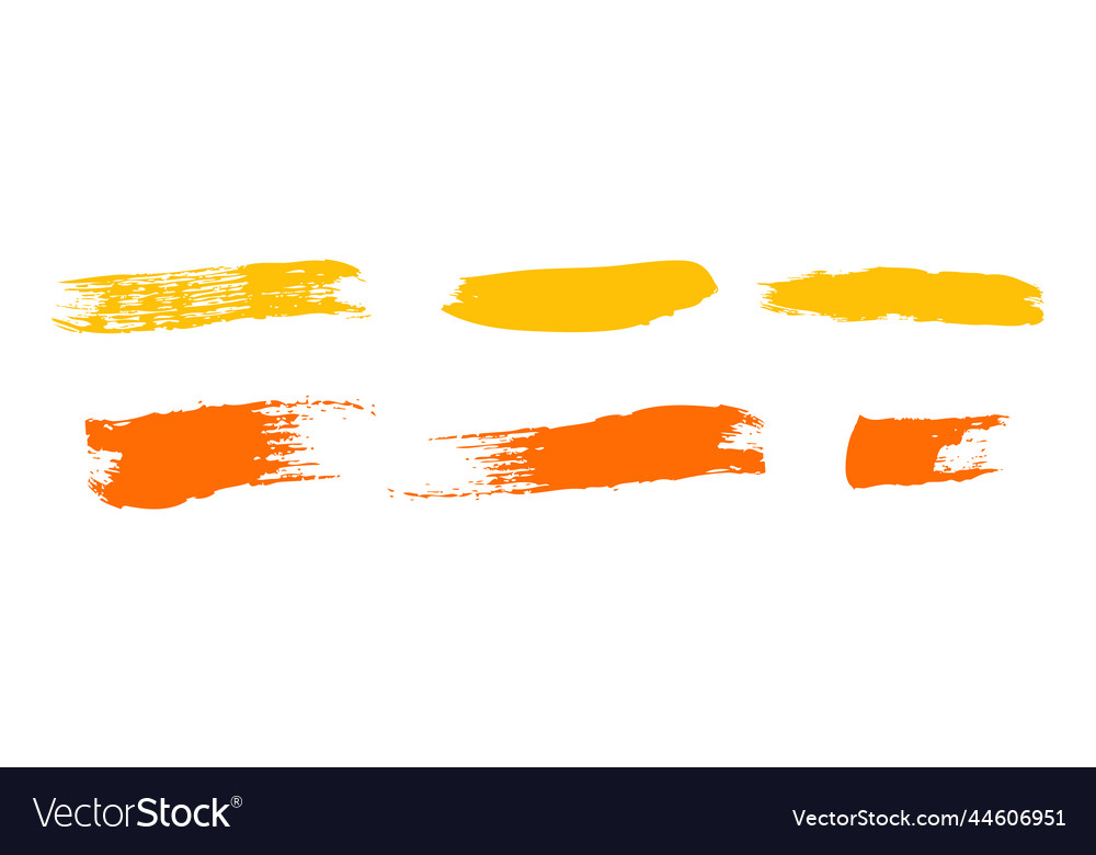 Set of different strokes colored paint Royalty Free Vector